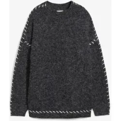 bonprix Longpullover aus Flauschgarnschwarz 52Damen