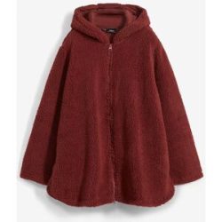 bonprix Teddy-Fleece Jacke in A-Linie mit Seitenschlitzenbraun 44Damen