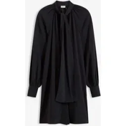bonprix Blusenkleid mit Schluppenkragenschwarz 46Damen