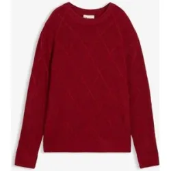 bonprix Oversize-Pullover aus Zopfstrickrot 36Damen