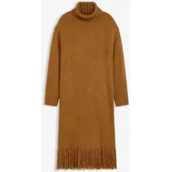 bonprix Strickkleid mit Fransensaumbraun 44Damen