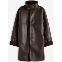 bonprix Oversized Lammfellimitat-Jackebraun 42Damen