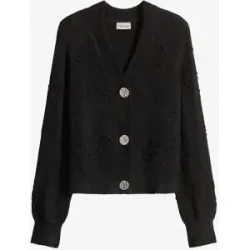 bonprix Texturierte Strickjackeschwarz 52Damen