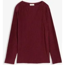 bonprix Langarmshirt mit Struktureffektrot 44Damen