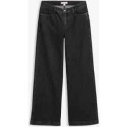 bonprix Wide-Leg-Jeans, Mid Waist, Full Lengthgrau 52Damen