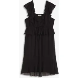 bonprix Chiffonkleid in A-Linieschwarz 42Damen