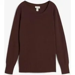 bonprix Basic Pullover mit recycelter Baumwollebraun 48Damen