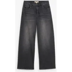 bonprix Wide-Leg-Jeans, High Waistschwarz 42Damen