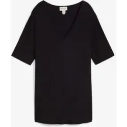 bonprix Longshirt aus softer Viskoseschwarz 52Damen