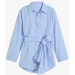 bonprix Schluppenbluse aus reiner Baumwolleblau 44Damen