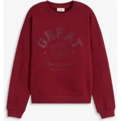 bonprix Oversize-Sweatshirt aus reiner Baumwollerot 36Damen