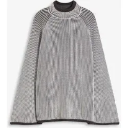 bonprix Oversize-Pullover mit Stehkragengrau 32Damen