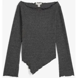 bonprix Rippshirt aus softem Viskose-Mixgrau 48Damen