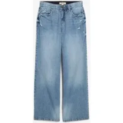 bonprix Wide-Leg-Jeans Mid Waist, Low Stretchblau 50Damen
