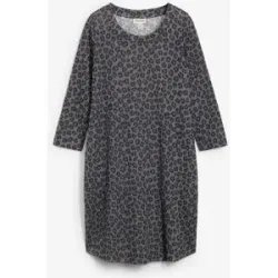 bonprix Kurzes Shirtkleid in Strickoptikgrau 40Damen