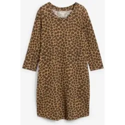 bonprix Kurzes Shirtkleid in Strickoptikbraun 40Damen
