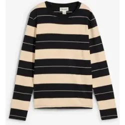 bonprix Langarmshirt aus schwerer Baumwolleschwarz 40Damen