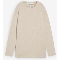 bonprix Long-Sweatshirt in Strickoptikbeige 52Damen