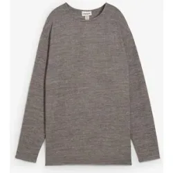 bonprix Long-Sweatshirt in Strickoptikgrau 36Damen