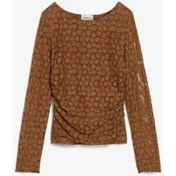 bonprix Langarmshirt aus Spitzebraun 40Damen