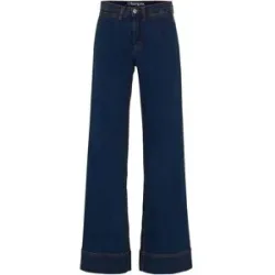 bonprix Wide- Leg Jeans Mid Waist, Komfort-Stretchblau 52Damen