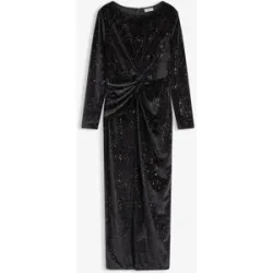 bonprix Abendkleid mit Glitzerschwarz 34Damen