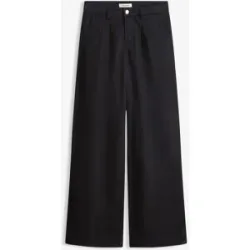 bonprix Wide-Leg Bundfalten-Hose mit Bequembundschwarz 42Damen