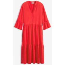 bonprix Midikleid aus weichem Musselinrot 52Damen