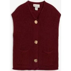 bonprix Strick-Weste mit Taschenrot 36Damen