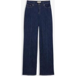 bonprix Loose Straight-Jeans Mid Waist, Full Lengthblau 44Damen