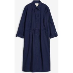 bonprix Hemdblusenkleid aus reiner Baumwolleblau 40Damen