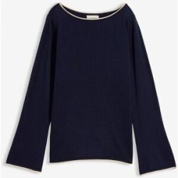 bonprix Feinstrickpullover aus Baumwollmixblau 36Damen
