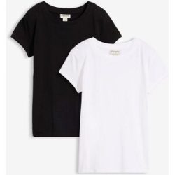 bonprix T-Shirt aus reiner Bio-Baumwolle (2er Pack)schwarz 40Damen
