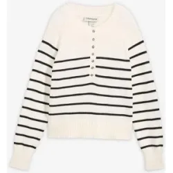 bonprix Pullover aus reiner Baumwolleweiß 40Damen