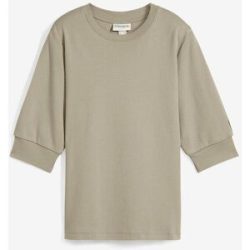 bonprix T-Shirt Oversize-Passform, dezente Puffärmel, Halbarm, aus reiner Baumwolle