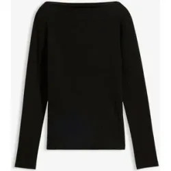 bonprix Figurbetontes Rippshirtschwarz 48Damen