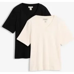 bonprix Heavy Jersey Shirt aus reiner Bio-Baumwolle  (2er Pack)weiß 52Damen