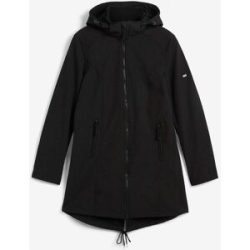 bonprix Softshellparka mit Kapuze figurbetonter Schnitt, 2-Wege-Reissverschluss, Kordelzüge im Saum