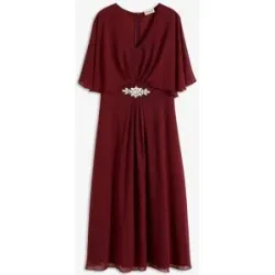 bonprix Chiffonkleid mit Strassstein-Applikationrot 34Damen