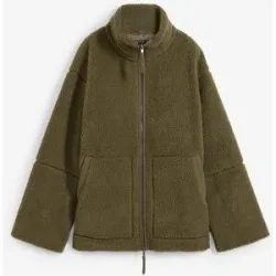 bonprix Gefütterte Teddy-Fleece Jackegrün 38Damen