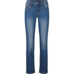 bonprix Straight-Jeans Mid Waist, Stretchblau 54Damen