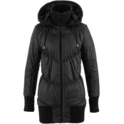 bonprix Steppjacke mit breitem Komfortbund und Kapuzeschwarz 42Damen