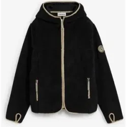 bonprix Teddy-Fleece Jacke mit Kapuzeschwarz 48Damen