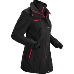 bonprix wasserabweisende Stretch-Softshell-Longjackeschwarz 52Damen