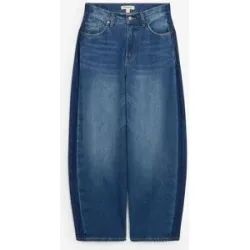 bonprix Barrel-Jeans High Waist, croppedblau 44Damen