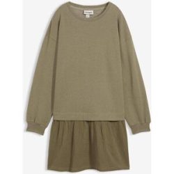 bonprix Sweatkleid mit Webrockgrün 36Damen