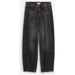 bonprix Balloon-Jeans Mid Waist, Super Softgrau 52Damen
