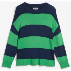 bonprix Strickpullover aus Viskose und Polyamid, ohne Verschluss, gestreiftes Design