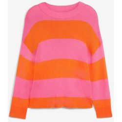 bonprix Strickpullover aus Viskose und Polyamid, ohne Verschluss, gestreiftes Design