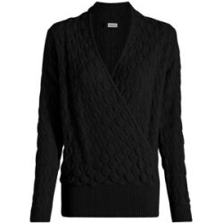 bonprix Strickpullover im tollen Ajour-Strick, Wickeloptik, bequeme Passform